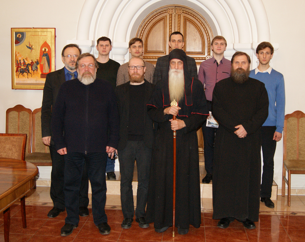 Преподаватели и семинаристы Сретенской семинарии со старообрядческим Митрополитом Корнилием